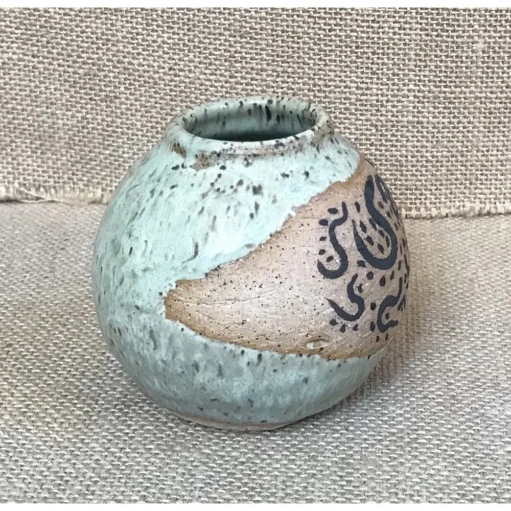 Miniature Earthy Pottery Vase 3 Inches Boho Cottage Goblin Core Rustic Botanical